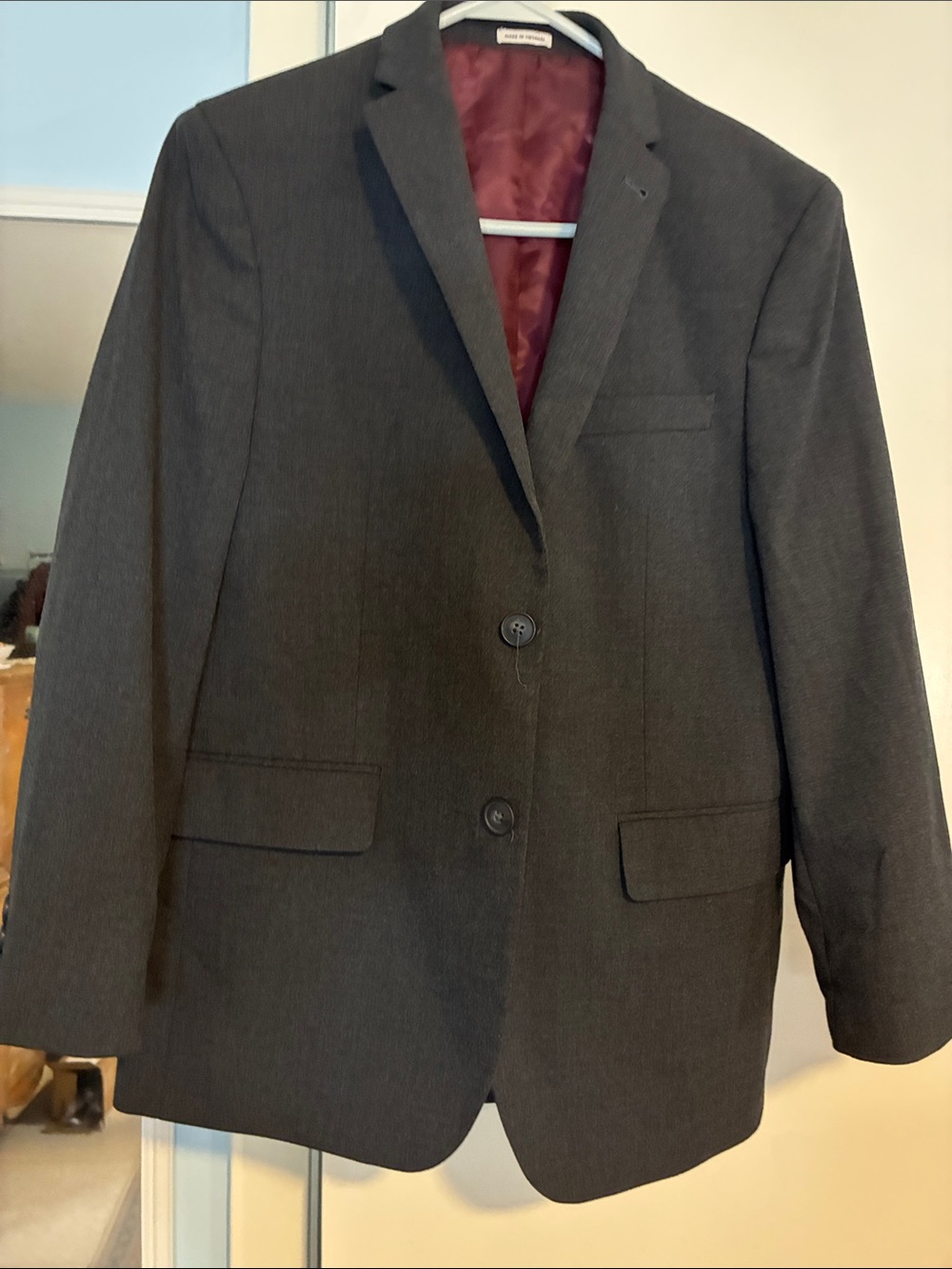 Boys Charcoal Two-Button Blazer